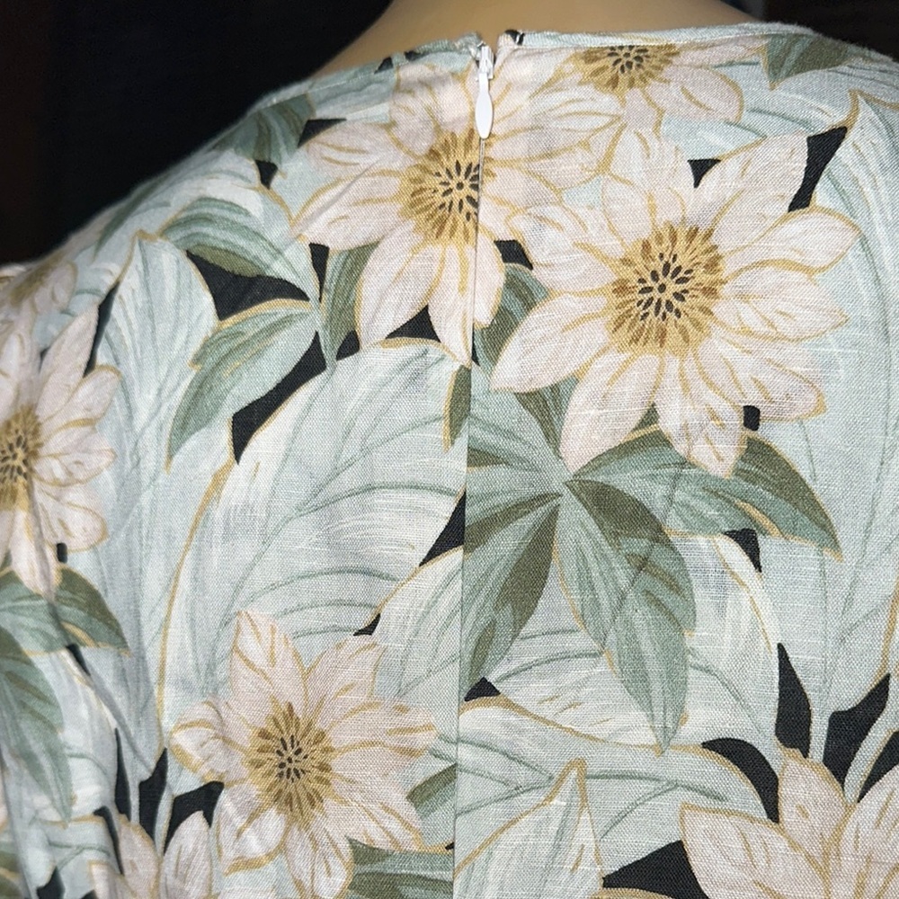 Tuckernuck Floral Long Sleeve Dress - Green and White - Picture 15 of 16